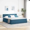 vidaXL Lit de Rangement avec matelas Bleu fonc&eacute; 160 x 200 cm Velours