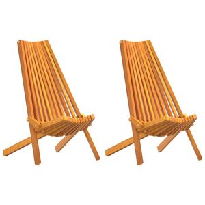vidaXL Chaise 2 pcs Marron 69 x 56 x 84 m Bois d'Acacia Massif