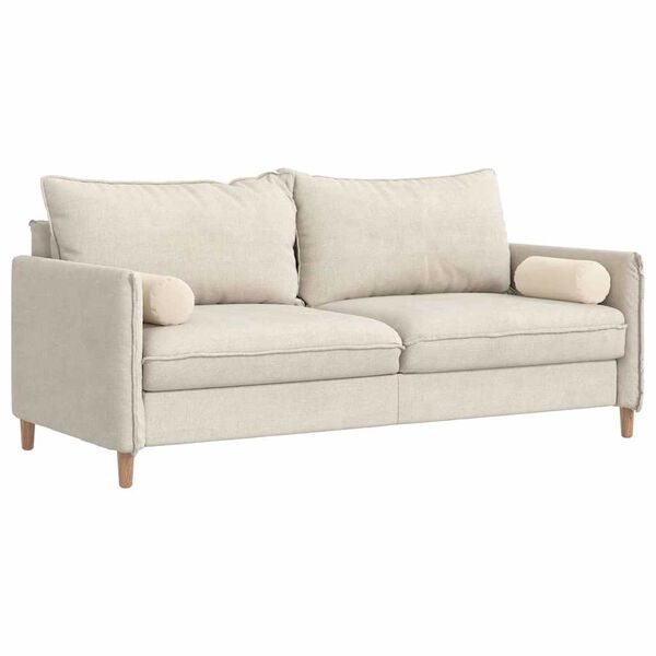 vidaXL Coussins d'accent 2 pcs Beige &Oslash; 15 x 40 cm Tissu en microfibre