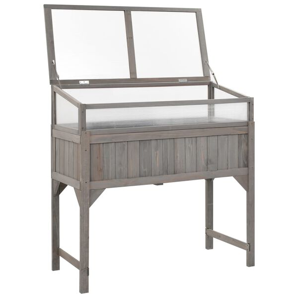 vidaXL Lit sur&eacute;lev&eacute; avec serre 110x54x120 cm Bois de sapin massif