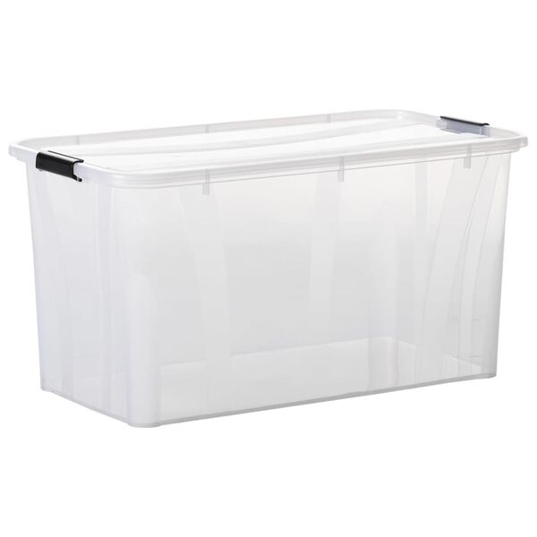 vidaXL Bo&icirc;tes de rangement avec couvercles 5 pcs Transparent 80 L