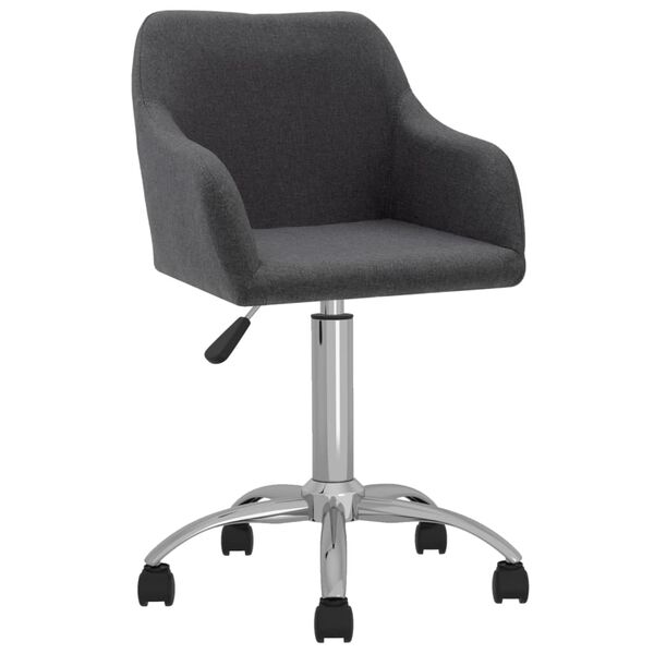 vidaXL Chaises pivotantes &agrave; manger lot de 2 Gris fonc&eacute; Tissu