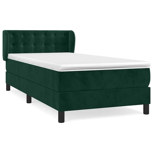vidaXL Sommier &agrave; lattes de lit avec matelas Vert fonc&eacute; 100x200 cm