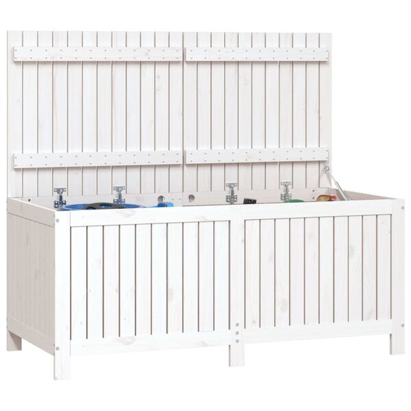 vidaXL Boîte de rangement de jardin Blanc 147x68x64 cm Bois de pin