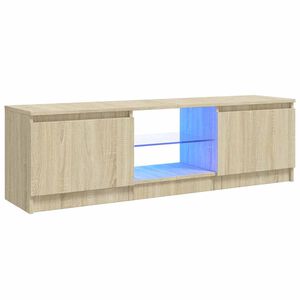 vidaXL Meuble TV avec lumi&egrave;res LED ch&ecirc;ne sonoma 120x30x36 cm