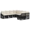 vidaXL Ensemble de canap&eacute; de jardin 8 pc 8-Nombre de places Noir