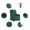 vidaXL Fauteuil inclinable de massage Vert fonc&eacute; Tissu