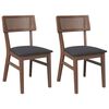 vidaXL Chaises &agrave; manger coussins 2 pcs marron bois massif caoutchouc