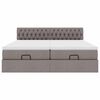 VidaXL Cadre de lit ottoman avec matelas taupe 180x200 cm tissu