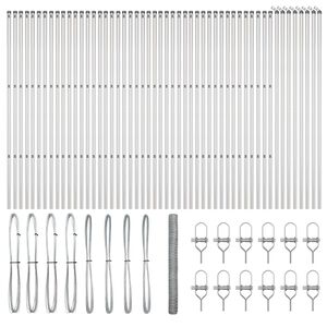 vidaXL Poteau de cl&ocirc;ture. Argent&eacute;