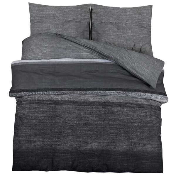 vidaXL Ensemble de housse de couette gris foncé 200x200 cm Coton