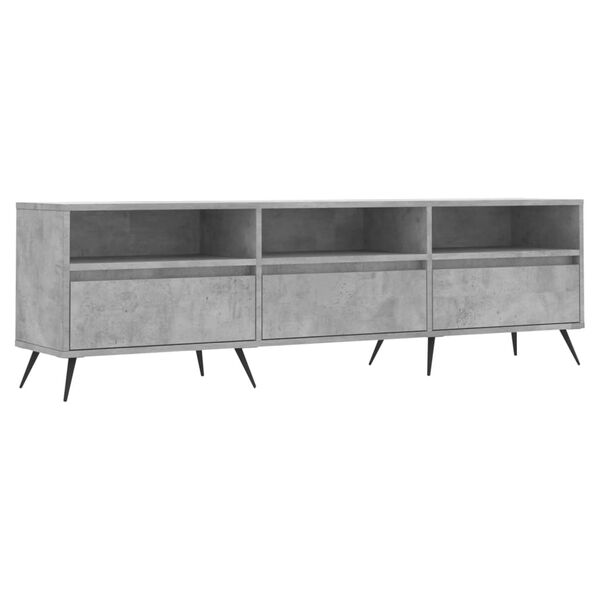 vidaXL Meuble TV gris b&eacute;ton 150x30x44,5 cm bois d'ing&eacute;nierie