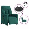 vidaXL Fauteuil de massage inclinable &eacute;lectrique Vert fonc&eacute; Tissu