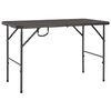 vidaXL Table de jardin pliante Marron 120x60x74cm PEHD Aspect de rotin
