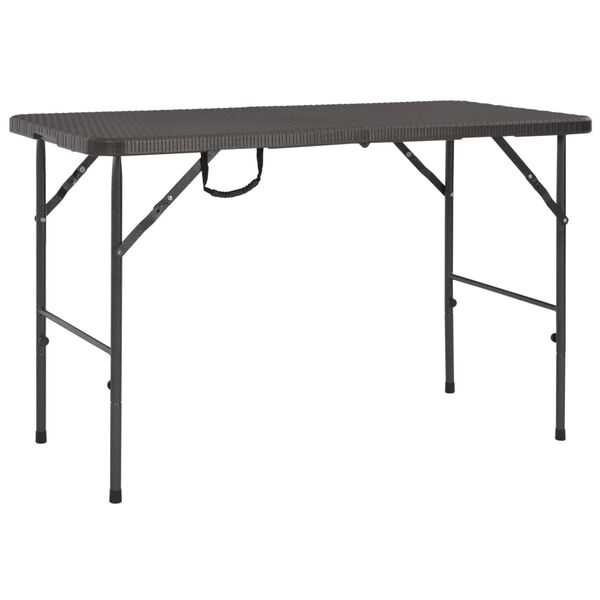 vidaXL Table de jardin pliante Marron 120x60x74cm PEHD Aspect de rotin