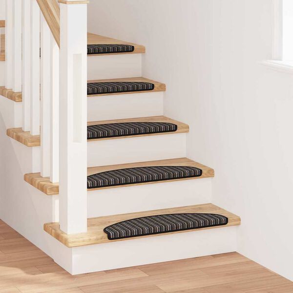 vidaXL Tapis d'escalier auto-adh&eacute;sifs 15 pcs Anthracite 65 x 21 x 4 cm