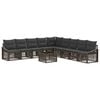 vidaXL Ensemble de canap&eacute; de jardin 10 pc Gris polyrotin