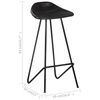 vidaXL Tabourets de bar lot de 4 noir cuir véritable