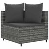 vidaXL Salon de jardin 6 pcs avec coussins gris résine tressée