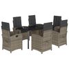 vidaXL Ensemble &agrave; manger de jardin et coussins 7 pcs gris rotin