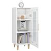 vidaXL Buffet Blanc brillant 34,5x34x90 cm Bois d'ingénierie