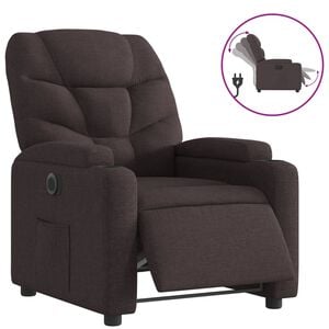 vidaXL Fauteuil inclinable &eacute;lectrique Marron fonc&eacute; Tissu