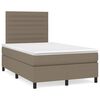 vidaXL Sommier &agrave; lattes de lit matelas et LED taupe 120x190 cm tissu