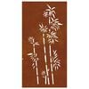 vidaXL D&eacute;coration murale jardin 105x55 cm acier corten design bambou