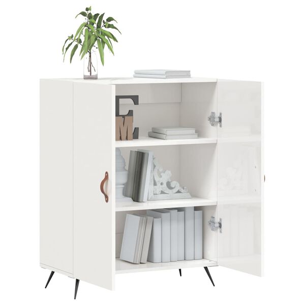 vidaXL Buffet Blanc brillant 69,5x34x90 cm Bois d'ingénierie
