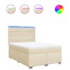 vidaXL Sommier &agrave; lattes de lit avec matelas Cr&egrave;me 140x190 cm Tissu
