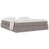 vidaXL Lit avec rangement et matelas Taupe 200 x 200 cm Polyester