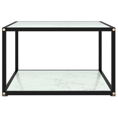 vidaXL Table basse Blanc 60x60x35 cm Verre trempé