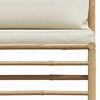 vidaXL Salon de jardin 3 pcs avec coussins blanc cr&egrave;me Bambou