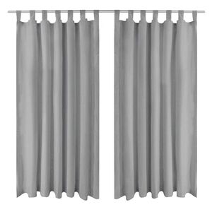 vidaXL Rideau occultant avec boucles 2 pcs 140 x 175 cm Gris