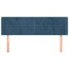 vidaXL T&ecirc;te de lit avec oreilles Bleu fonc&eacute; 147x16x78/88 cm Velours