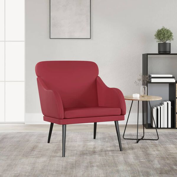 vidaXL Fauteuil Bordeaux 63x76x80 cm Similicuir
