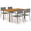 vidaXL Ensemble à manger de jardin 5 pcs Gris