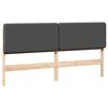 vidaXL T&ecirc;te de lit capitonn&eacute;e Brun et gris fonc&eacute; 200 cm Pin massif