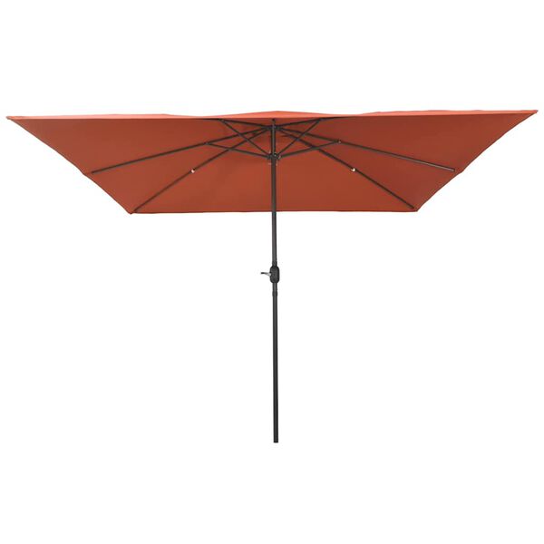 vidaXL Parasol de jardin Rouge et Noir 295 x 295 x 245 cm