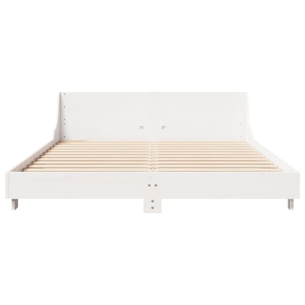 vidaXL Cadre de lit sans matelas blanc 140x200 cm bois de pin massif
