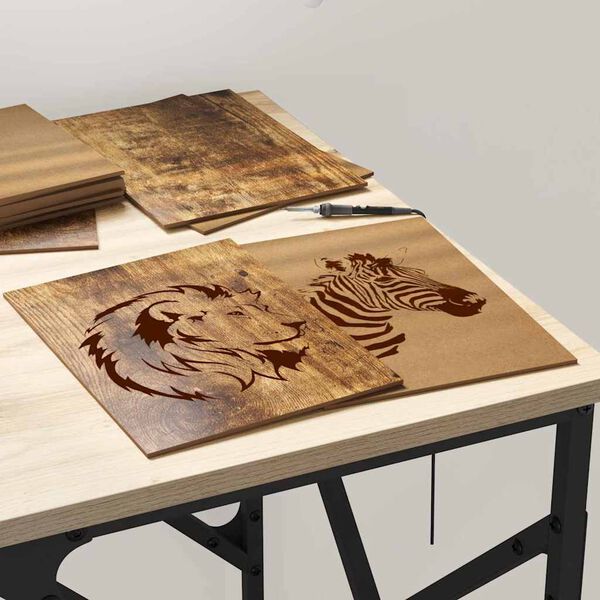 vidaXL Panneaux d&eacute;coratifs 50 pcs Ch&ecirc;ne fum&eacute; 15 x 21 x 0,27 cm