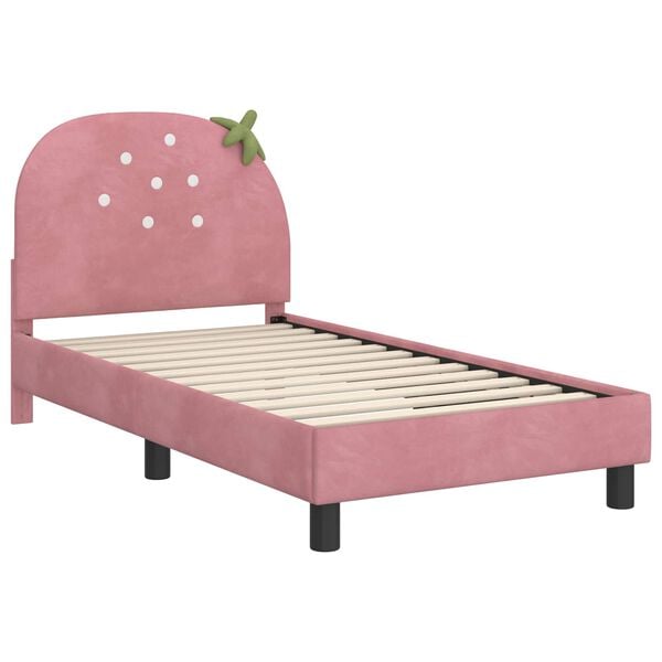 vidaXL Cadre de lit pour enfants avec tête de lit Rose 80 x 160 cm