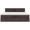 VidaXL Cadre de lit ottoman avec matelas marron foncé 160x200 cm tissu