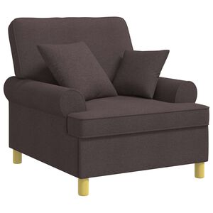 vidaXL Fauteuil XL avec coussins Marron fonc&eacute; Tissu