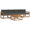 vidaXL Ensemble de canap&eacute;s d'ext&eacute;rieur 5 pcs Naturel et Anthracite