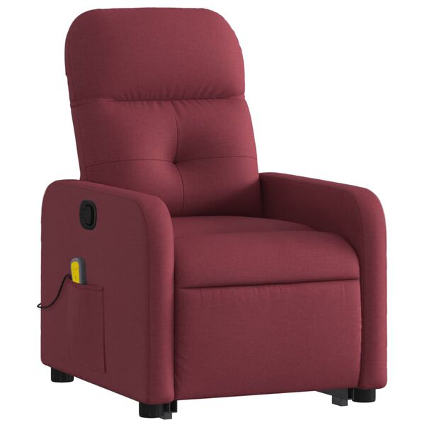 vidaXL Fauteuil inclinable de massage Rouge bordeaux Tissu