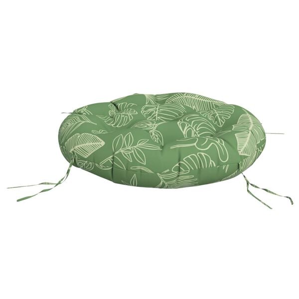 vidaXL Coussin rond &agrave; motif de feuilles &Oslash; 60 x11 cm tissu oxford