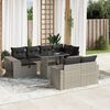 vidaXL Salon de jardin 11 pcs avec coussins gris clair r&eacute;sine tress&eacute;e