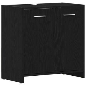 vidaXL Armoire lavabo de salle de bain ch&ecirc;ne noir 60x33x60 cm