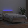 vidaXL Sommier &agrave; lattes de lit avec matelas et LED Cappuccino 90x190cm